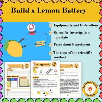 Preview of Build a Lemon Battery Experiment | Scientific Method | Science Fair Project STEM