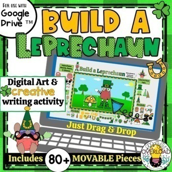 Preview of Build a Leprechaun: Digital Art & Creative Writing St. Patrick's Day Activity