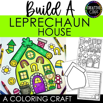 Preview of Build a Leprechaun House Craft: St Patrick's Day Coloring Pages and Craft