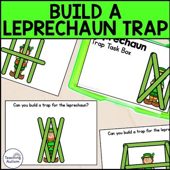 Preview of Build a Leprechaun Trap Task Box | Fine Motor Task Box for Special Education