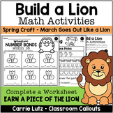 Build a Lion Spring Math Craft First Grade Worksheets