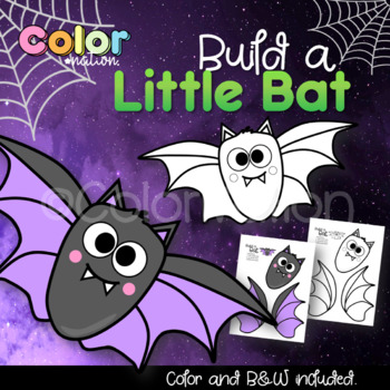 Preview of Build a Little Bat Printable Craft - Halloween Coloring Pages
