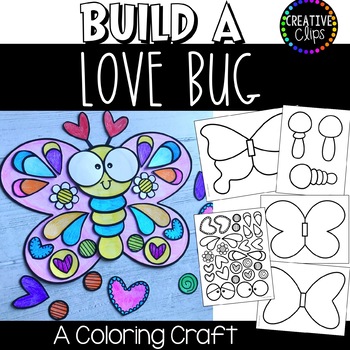Preview of Build a Love Bug Valentine Craft {Made by Creative Clips}