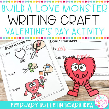 Preview of February Build a Love Monster Writing Craft | Valentine's Day | Writing Activity