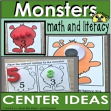 Monster math and literacy center ideas