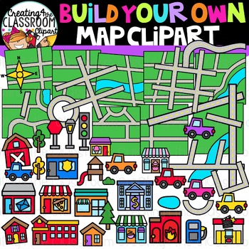 Preview of Build a Map Clipart {Reading a Map Clipart}