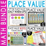 Place Value Bundle: Challenging Task Cards, Menu, Games 2nd Gr.
