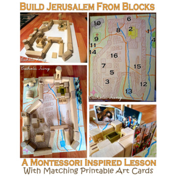 Preview of Build a Model of Jerusalem Lesson and Printable Art Cards (for Holy Week)