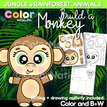 Preview of Monkey Craft | Zoo Animal Craft Activities | Jungle Animal Craft | Summer Craft