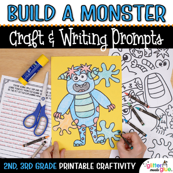 Preview of Build a Monster Craft, Template, & Halloween Writing Activities for October