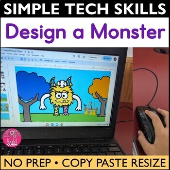 Preview of Build a Monster Halloween Digital Activity Mouse Practice Writing Craft Google