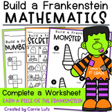 Build a Monster Math First Grade Halloween Craft & Worksheets