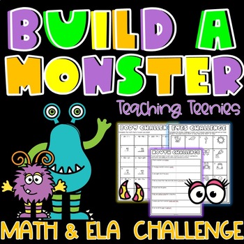 Preview of Build a Monster Math & Reading Craftivity Challenge