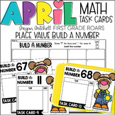 Build a Number  Math April Task Card Activity ELA Centers,