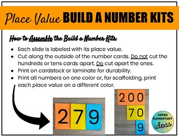 Preview of Large Build-a-Number Place Value Kits (Hundreds, Tens, Ones) for Small Groups