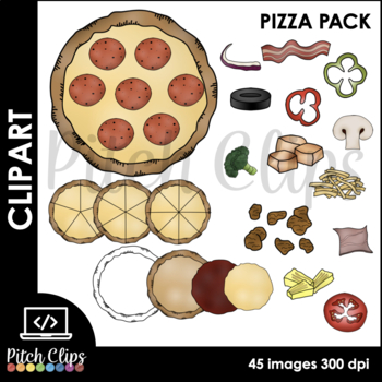 Build A Pizza Pack Pizza Clipart Pizza Clip Art Pizza Fractions