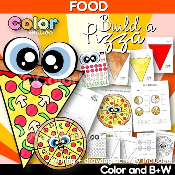Preview of Build a Pizza Printable Craft - Fractions - Food Craft - Chef for a day
