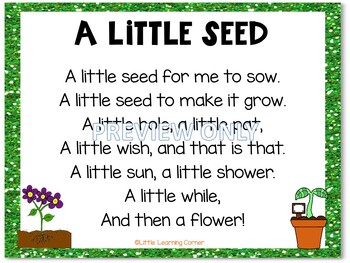 Build a Poem ~ A Little Seed ~ Pocket Chart Center by Little Learning ...