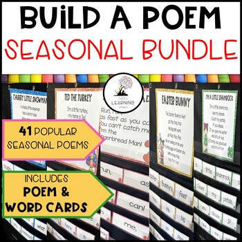 Preview of Seasonal Build a Poem Bundle | Holiday Pocket Chart Poems