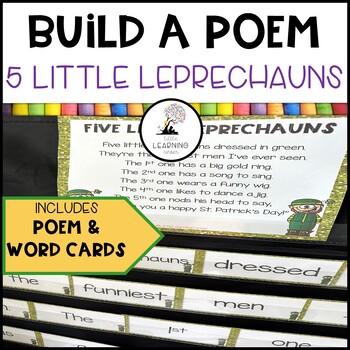 Preview of Build a Poem ~ Five Little Leprechauns ~ St. Patrick's Day Pocket Chart Center