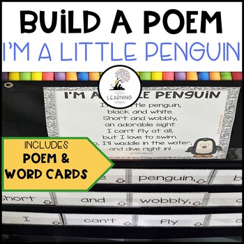 Preview of I'm a Little Penguin Build a Poem - Pocket Chart Poetry Center