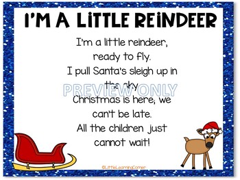 Build a Poem ~ I'm a Little Reindeer ~ Christmas pocket chart poetry center