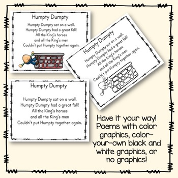 Build a Poem Pocket Chart Activity Humpty Dumpty by Suddenly Second Grade