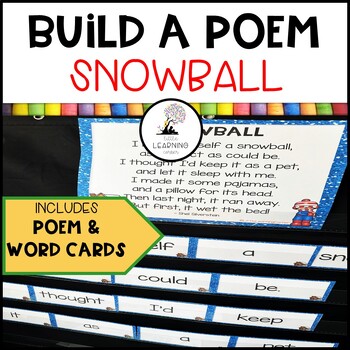 Preview of Build a Poem ~ Snowball - Pocket Chart Poetry Center