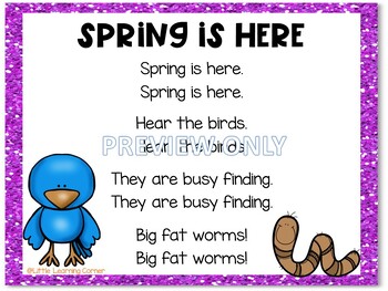 Build a Poem ~ Spring is Here ~ Pocket Chart Center by Little Learning ...