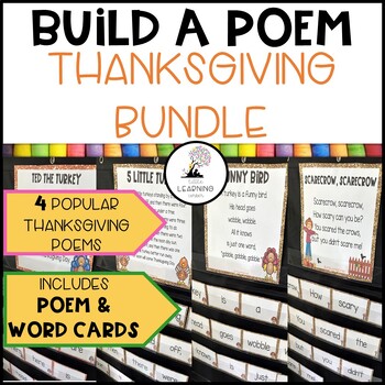 Preview of Build a Poem Thanksgiving Pocket Chart Centers - Bundle