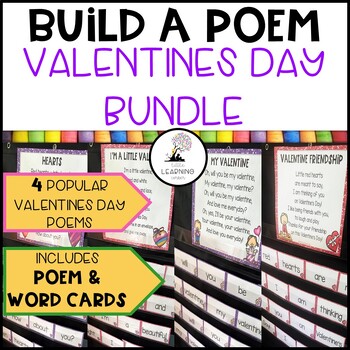 Preview of Build a Poem Valentines Pocket Chart Centers - Bundle