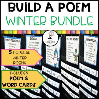Preview of Build a Poem Winter Pocket Chart Centers - Bundle