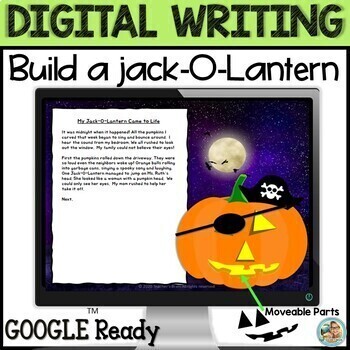 Preview of Build a Pumpkin Jack-O-Lantern | Halloween Writing Prompts Google Slides  