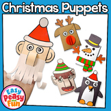 Build a Puppet Christmas Craft, Santa, Reindeer, Elf, Snow