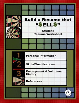 Preview of RESUME WORKSHEET (PDF Version):  "Build a Resume That S-E-L-L-S . . ."