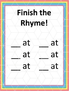 Build-a-Rhyme Worksheet by TheseViolentDelights | TPT