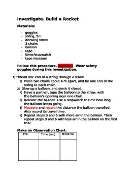 Preview of Build a Rocket activity for 4th Grade