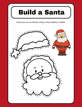 Preview of Build a Santa Christmas Craft (Limited-Time FREEBIE)