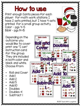 Build a Santa - Eight Math Games in One! by Teach With Laughter | TpT