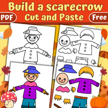 Preview of Build a Scarecrow Craft Cut and Paste | Fall - Autumn Activities