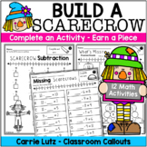 November Fall Math Build a Scarecrow Activity 1st Grade