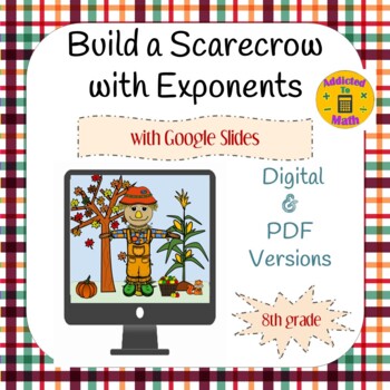 Preview of Build a Scarecrow with Exponents Activity | Digital & PDF Included!