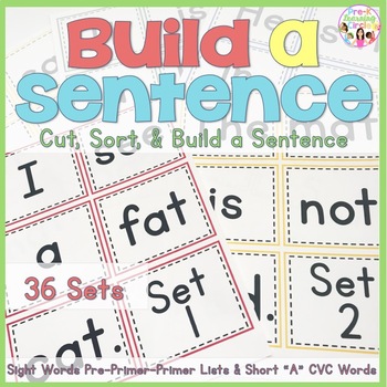 Simple Sentence Building Word Cards 100 words and punctuations 
