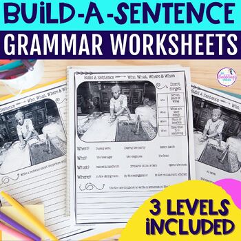 Preview of Build a Sentence Worksheets for Sentence Formulation No Prep