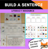 Build a Sentence- sentence structure with visuals and connectives