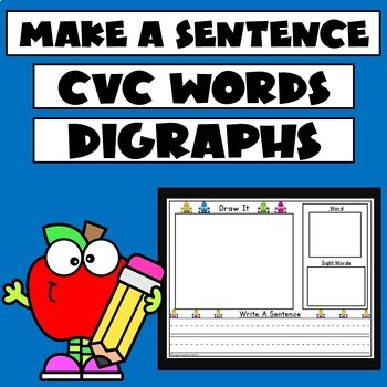 Preview of #catch24 Build a Sentence with CVC Words and Digraphs | EDITABLE