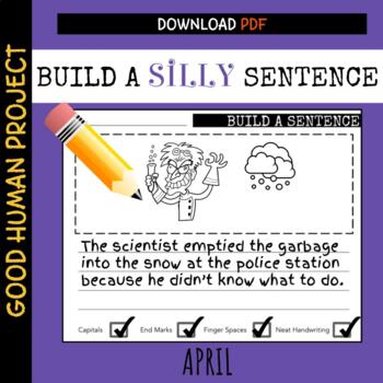 Preview of Build a Silly Sentence: APRIL | Writing Practice | Checklist