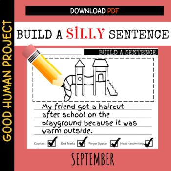 Preview of Build a Silly Sentence: SEPTEMBER | Writing Practice | Checklist
