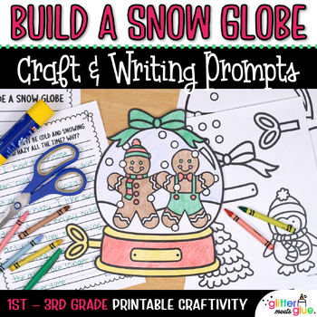 Preview of Build a Snow Globe Craft, Winter Writing Activities, & Template for December