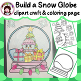 Build a Snow Globe  clipart craft & coloring page